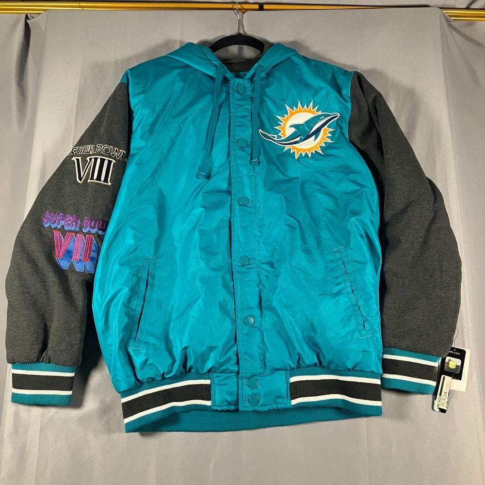 NFL Miami Dolphins Mens Large Super Bowl‎ XXIX Champions Hooded Jacket